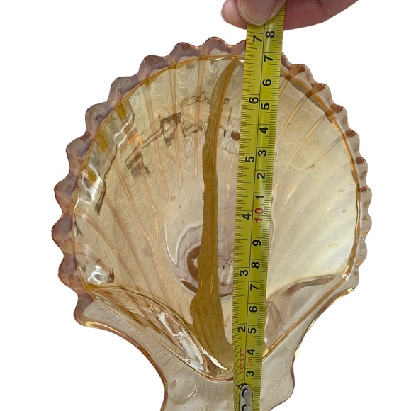 Set of 3 Vintage MARIGOLD CARNIVAL GLASS/Luster Ware Clam Shell-Shaped Dishes - Picture 4 of 4
